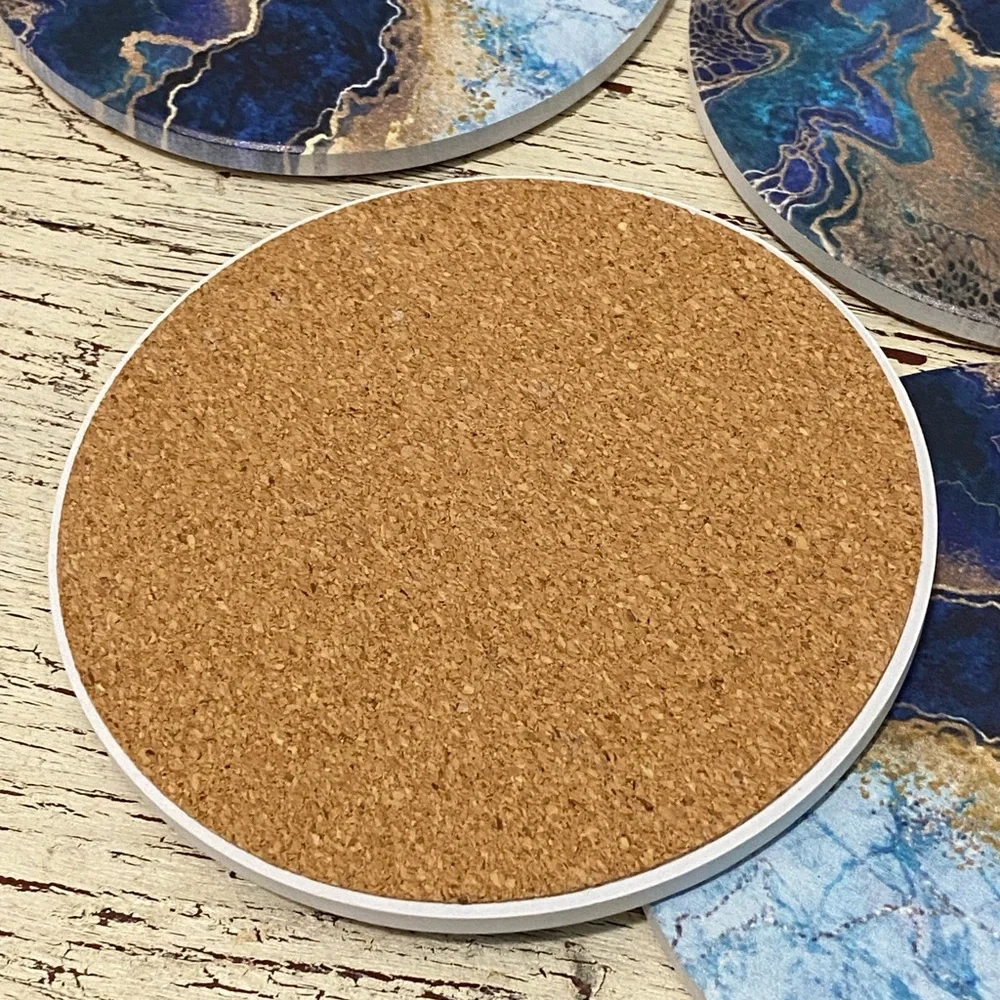 Coasters Set of 10 Marble Coasters with Gold holder Absorbent Coasters